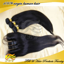 100% unprocessed mongolian virgin hair bundles with lace closure 3 way part straight